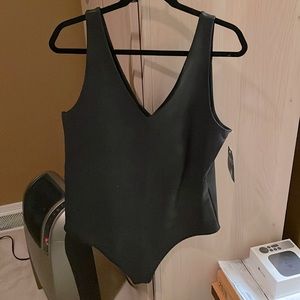 Abercrombie and Fitch black crackled print bodysuit